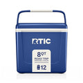 RTIC 8 QT Road Trip Personal Cooler, Small, Compact, Insulated, Portable Ice Chest Box for Food, Drink, Beverage, Beach, Camping, Picnic, Fishing, Boat, 12-Can Capacity - color: Cobalt & White