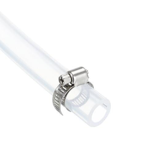 uxcell Silicone Tubing 12mm(1/2") ID 18mm OD 10ft Silicone Rubber Tube Air Hose Water Pipe Clear with Clamps - size: 12mm x 18mm