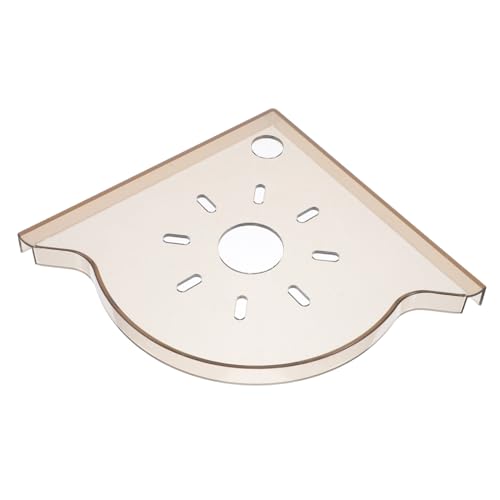 Abaodam Aquarium Corner Stand Multi-functional Triangle Fish Tank Organizer Desktop Storage for Fish Food and Home Decor Space-efficient Design for Easy Organization Living Areas - color: Light Brown