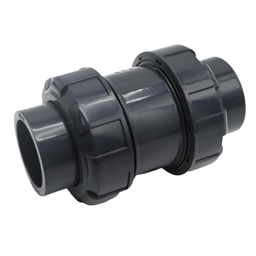 EATAKWARD 1-1/2 inch PVC True Union Check Valve, Slip-Slip Full-Port Practical Check Valve, Sch80 Socket Insert Pool Ball Check Valve for Backflow Prevention