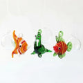 Hand Blown Glass Fish Figurines with Floats, Set of 3 Small Tropical Sea Animal Decor (A) - color: Multi-colour -a