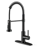 Black Kitchen Faucet with Pull Down Sprayer Stainless Steel Commercial Single Handle Classic Spring Pull Out Kitchen Sink Faucet for Pot Filler Farmhouse Camper Bar Laundry Room 866080R - color: B - Black