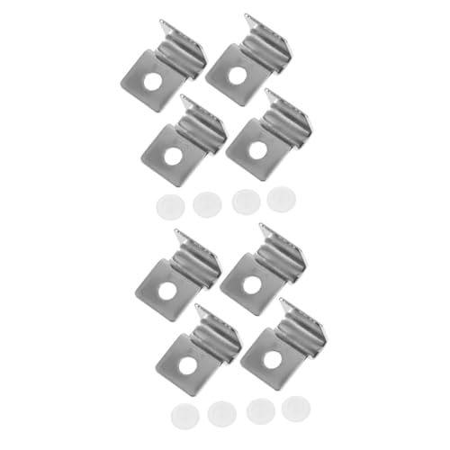 Ipetboom 8pcs Glass Lid Brackets for Fish Tank Aquarium Support Clips Easy Installation for Open Tanks Sturdy Holder for Aquatic Environments - color: Silverx2pcs, size: 2.1x0.6cmx2pcs