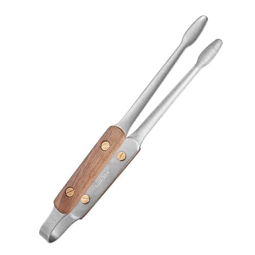 Longjet Kitchen Tongs Metal Tweezers for Cooking - Reptile Feeding Tongs for Gecko, Bearded Dragon, Snake - Long Forceps for Aquarium Plant (Silvery Walnut-9.5"/1Pcs) - color: Silvery Walnut-9.5"/1pcs