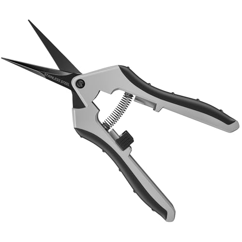 6.5" Ultra Sharp Pruning Shears - Professional Garden Scissors with Straight Stainless Steel Blades, Ergonomic Handle, Rust Resistant, Safety Lock, Trimming Scissors for Plants in Grow Tents,1-Pack - style: 6.5" Straight Blade