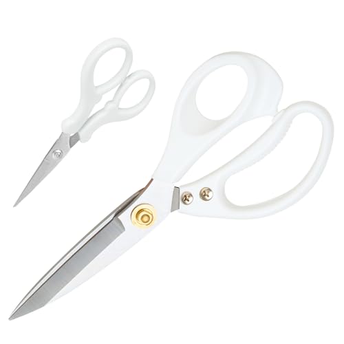 All Purpose Kitchen Scissors, Kitchen Shears Heavy Duty - Dishwasher Safe Food Scissors- Multipurpose Cooking Shears for Meat Poultry Food, Herbs, and Fish, Comfort Grip Handles, White - color: White