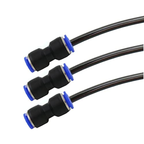 Straight Push Connectors, 4/6/8/10/12 mm Quick Release Plastic Push to Connect Fittings Kit, 50 Pcs Air Line Fittings for 5/32 1/4 5/16 3/8 1/2 Tube