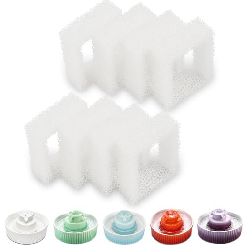 Wonder Creature Cat Water Fountain Filter, 8-Pack Replacement Pre-Filter Sponges for Aurora, Cupcake, and 360° Stainless Steel Pet Fountain, Ceramic Dog Water Dispenser Filters