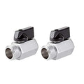 2 Pack Brass Mini Ball Valve 1/2" NPT Female x Male Thread Shut-Off Valve - size: 1/2" NPT