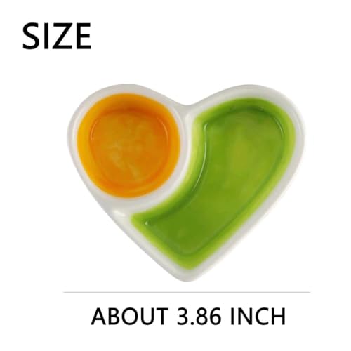 Hermit Crab Food Dish 2 Pcs Ceramic Hermit Crab Water Bowl Love Heart Shape Reptile Water Bowl for Bearded Dragon Lizard Frog Gecko Tortoise Snail Frog