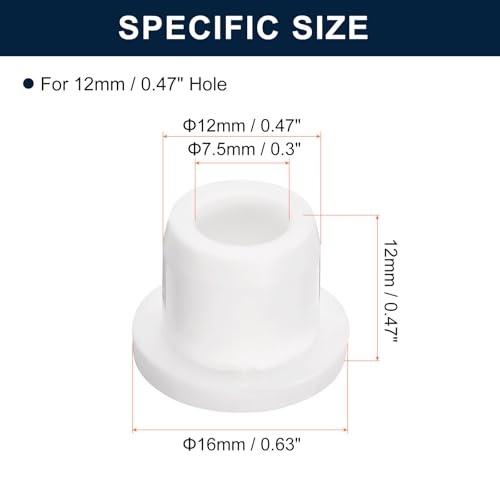 uxcell 4 Pieces White Plug Holes, T12 Waterproof Rubber Button Plug for 12mm / 0.47" Hole - size: 12mm