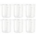 6-Pack 150ml Plastic Lab Beakers, Graduated Measuring Cups with Pour Spout, Transparent PP for Science Experiments, Kitchen & DIY - style: 150 ML