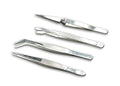 HURON Precision Tweezers Set, 4PC (1/3/10 sets) (1 set) - style: Set, 4 Pc