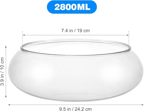 Transparent Aquarium Tank 0.74 Gallon Desktop Betta Fish Bowl for Home Office Decor Clear Acrylic Shallow Fish Tank for Plants and Aquatic Pets