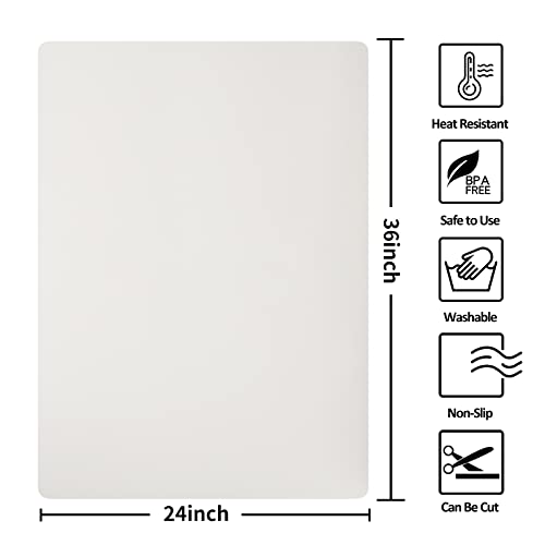 Slicone Mat Heat Resistant Mats for Countertop, Multipurpose Large Silicone Mats for Crafts Kitchen Workbench Size 36x24 inches Thick 2mm,Rolled Package,Beige - color: Beige, size: 36"L x 24"W