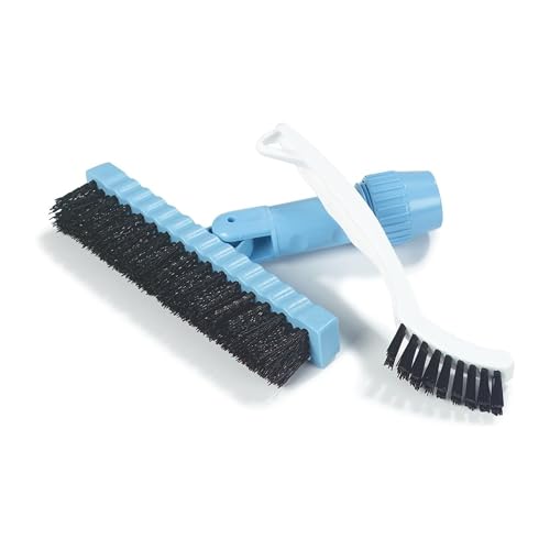 SPARTA Flo-Pac Grout Brush with Nylon Bristles, Scrubber with Handle for Bathroom and Kitchen Tile, 8", White - color: White, size: 8 Inches