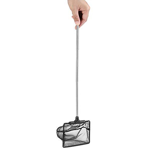 Lpraer Aquarium Fish Net with Extendable Stainless Steel Long Handle Fine Mesh Net for Fish Tank - size: Medium