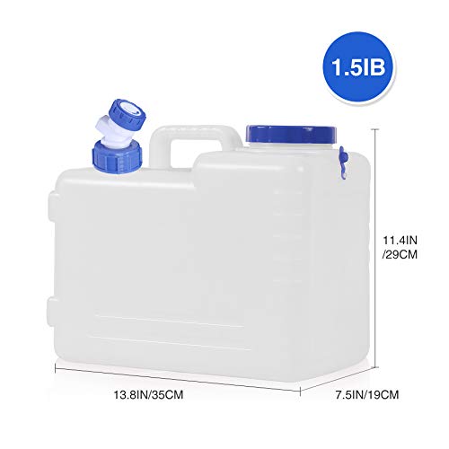 4 Gallon/15L Water Container with Spigot, Portable BPA Free Water Jug, Multifunction Water Tank for Camping Outdoor Hiking Picnic Supplies, Emergency Stroage - size: 4 gal