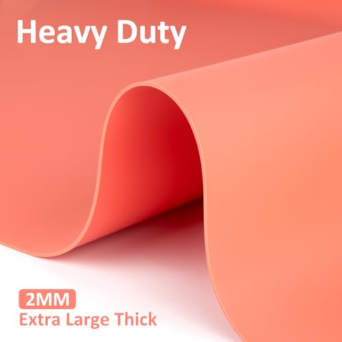 Silicone Mat Heat Resistant Mats for Countertop, Large Silicone Mats for Crafts Kitchen Counter Workbench Table protector, Size 36x24 inches Thick 2mm,Rolled Package,Coral - color: Coral, size: 36"L x 24"W