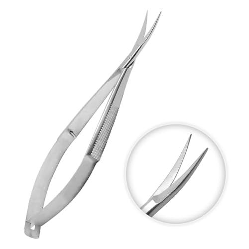 Noyes Micro Iris/Castroviejo Scissor 4.50" curved Ophthalmic Surgical Instruments Spring Action Extra Sharp Iris Scissor Veterinary ENT Dermatology Embroidery Craft Scissors