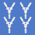 Quickun 1/8" Hose Barb Fitting Equal Barbed Y Shaped 3 Way Plastic Joint Splicer Mender Adapter Union for Air Line Tubing Pipe (Pack of 4) - size: 1/8 Inch