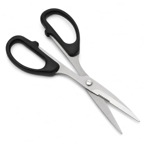 KUTZ 7" (17.8 cm) Industrial Scissors | Black Plastic Oversized Handles | Super Sharp Stainless Steel Blades | Versatile and Professional - size: 7"
