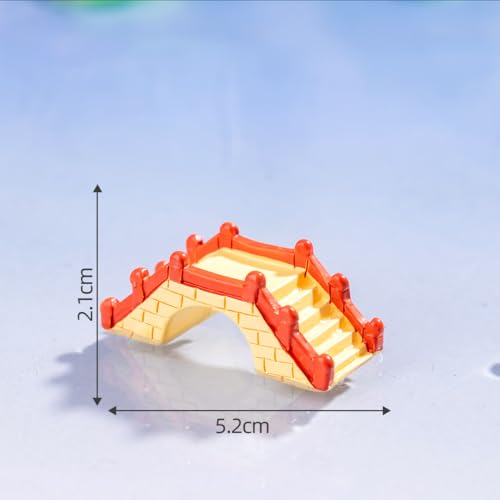 2 Pcs Mini Resin Arch Bridge Figurines - Chinese Style Semicircular Bridges for Fairy Garden Accessories, DIY Moss Landscapes, Dollhouse & Micro Landscape Décor, Fish Tank & Home Decorations