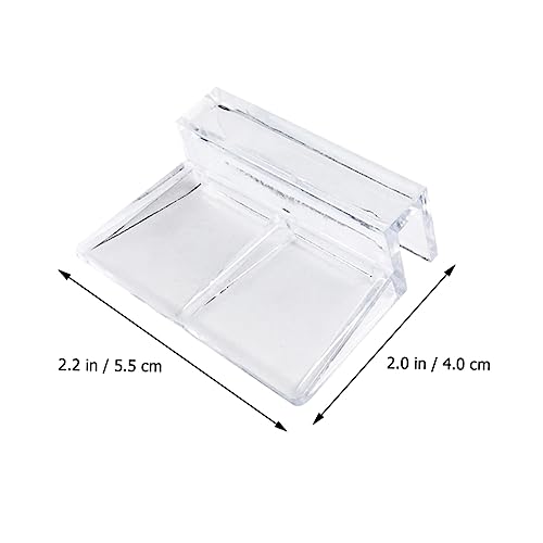 WOONEKY 15pcs Aquarium Stand Acrylic Clips Fish Tank Cover Holder Betta Aquarium Tank Brackets Easy Installation - size: 5.5X4X1.8CM