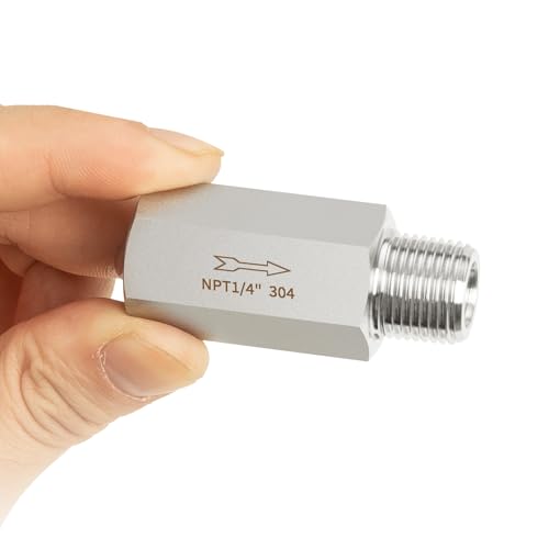 ChillWaves 304 Stainless Steel In-Line Siamese Check Valve 1" NPT Male x 1" NPT Female Thread, One-Way Non-return Check Valve for Backflow Prevention(1-PACK) - size: 1" MNPT x 1" FNPT, style: Siamese Check Valve