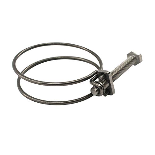 (6 Pieces) 40-45mm Double Wire Hose Clamp Pipe Tube Clamps 304 Stainless Steel Hose Clips - color: 40-45