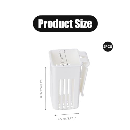 2 PCS Aquarium Plant Holder - Sturdy Hanging Planter Cups, White Fish Tank Plant Pots for Aquarium Decorations & Plant Display, White