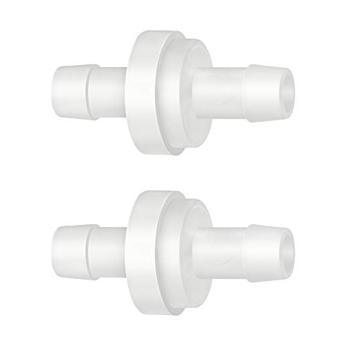 Inline Check Valve, 1/4" Hose ID One Way Return Inline Check Valve High Temperature and Corrosion Resistance Fish Tank Pump Medical Automotive (Pack of 2) - size: 0.25 Inch