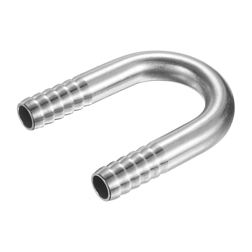 PATIKIL 9/16" (14mm) x 9/16" (14mm) Hose Barb Fittings, 1 Pcs 304 Stainless Steel U Shaped Joint Connector Barbed Fitting Metal Splicer - size: 9/16" (14mm)
