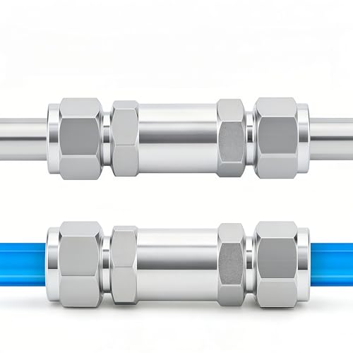 304 Stainless Steel Compression Check Valve, 1/4" OD One Way Backflow Prevention Non-Return Valve, 1pc ﻿
