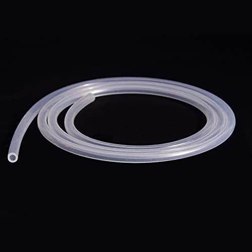 Feelers Silicone Tubing, Food Grade Pure Siliconce Hose 1/25" ID 5/32" OD 9.84ft, High Temperature Resistant Flexible Hose for Water Air Pump, Aquarium, Home Brewing, Kitchen - size: 1/25"ID-5/32"OD, style: 9.84ft length(3 Meter)