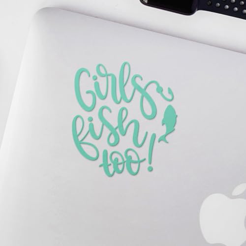 Decal Stickers of Girls Fish Too (Mint) (Set of 2) Luxury Weatherproof Decal Stickers for Laptop Desktop Smartphone Car Dirt Bike Wall Room Mason Jar Bathtub Door - BICVER1c33532MI0124 - color: Mint, size: 4.8'' x 5.2''