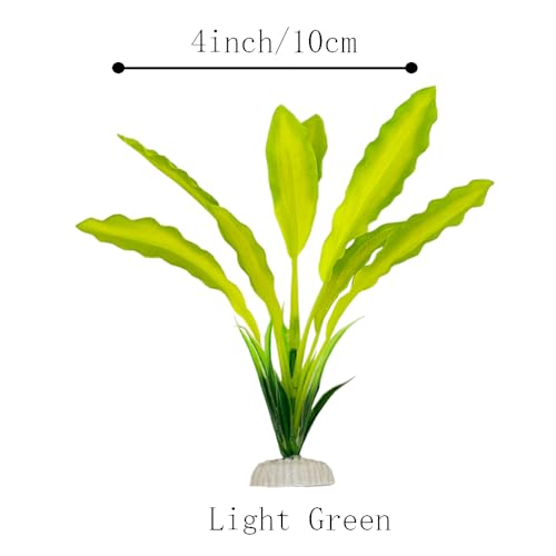 2pcs Set Green Artificial Plant Fish Tank Decor Aquarium Decorations Betta Leaf pad Hammock 8inch Silk/Plastic Plant Goldfish Fish Bowl Small Tank Plants (Green-2pcs-Set) - color: Green-2pcs-set