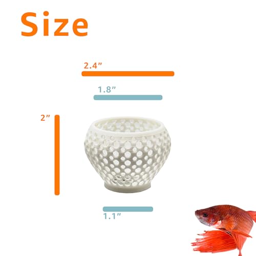 Betta Bulb Hide 2.0 | Betta Rest Fish Tank Ornament Large | Aquarium Cave with Suction Cup for Small Fish Tank, Betta Habitat, Shrimp Hideout, Aquatic Decor Large (Pure White) - color: Pure White