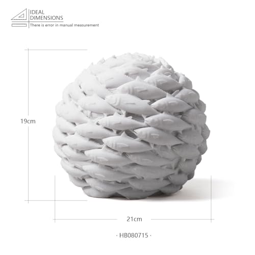 HAUCOZE Modern Sculpture Home Decor Fish Figurine Statue Abstract Art Table Centerpiece Gift for Living Room Polyresin 13.0 Inch
