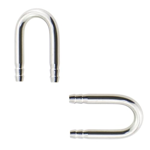 2PCS Stainless Steel Aquarium U Tube Fish Aquarium Air Pump Oxygen System U Tube Connector Aquarium Accessories Suitable for 0.15in/4mm Air Hose