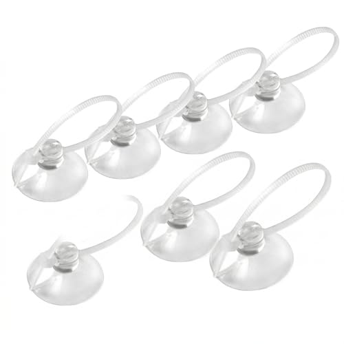 Fish Tank Accessories, 20Pcs 25mm Aquarium Suction Cups with Adjustable Cable Ties Clear Turtle Habitat Supplies Beta Fish Aquariums Accessories for Betta Tank Plants and Moss Fixing
