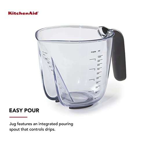 KitchenAid Universal Easy View Angled Measuring Cup, Large, Clear with Black Handle - color: Black, size: Large, style: Angled
