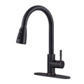 Bronze Kitchen Faucet with Sprayer, WOWOW Stainless Steel Kitchen Sink Faucet Oil Rubbed Bronze, High Arc Pull Down Kitchen Faucets for Sink - color: C: Oil Rubbed Bronze, style: Kitchen Faucet