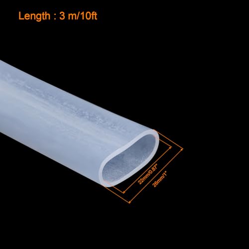 uxcell Silicone Tubing 22mm(7/8") ID 26mm(1") OD 10ft Silicone Rubber Tube Air Hose Water Pipe Clear with Clamps - size: 22mm x 26mm