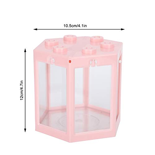 Mini Plastic Fish Small Hex Fish Portable Desktop Aquarium Fish Bowl for Office Home Decor