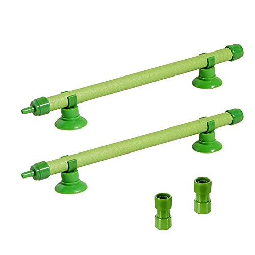 Aquarium Air Stone Bubble Wall Tube Oxygen Diffuser Bar Decor Accessory for Fish Tank 7 Inch Length,2PCS - color: Green, size: 7 inch