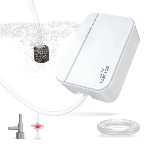 Fish Tank Air Pump - Ultra-Quiet Aquarium Aerator for Fish with Air Stone, Check Valve, Control Valve and Air Tube for 1 to 30 Gallon Tanks
