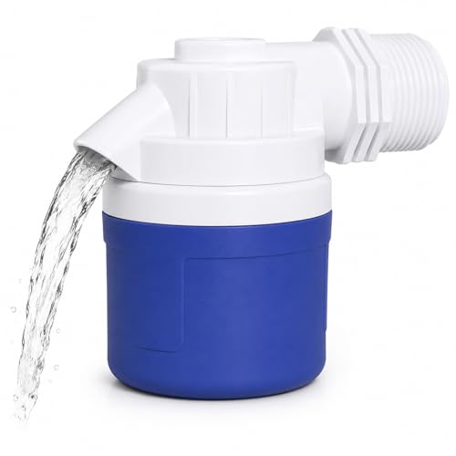 2 Inch NPT Threaded Automatic Water Float Valve, Heavy Duty PVC Auto Water Level Control Valve for Livestock Water Trough, Water Tank, Pool, Pond, Aquarium（1 Pack） - size: 2'' side