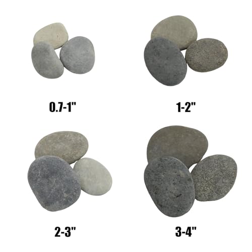 4LB Large Rocks for Painting, 1-2 Inch Natural River Rocks, Decorative Stones for Fish Tank Aquarium Fountain Garden Arts Crafting