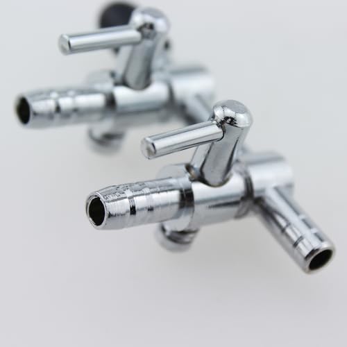 5PCS Aquarium Control Valve Fish Tank Air Valve Metal Stainless Steel Combination Valve Air Pump Air Flow Distributor 2 Ways Threaded Valve for Air Pump and Carbon Dioxide Equipment Split